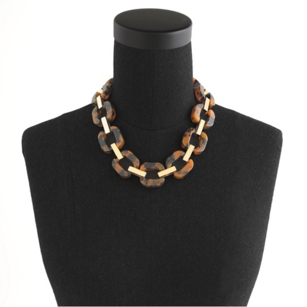 J.Crew Tortoise acrylic/resin/lucite Link Necklace